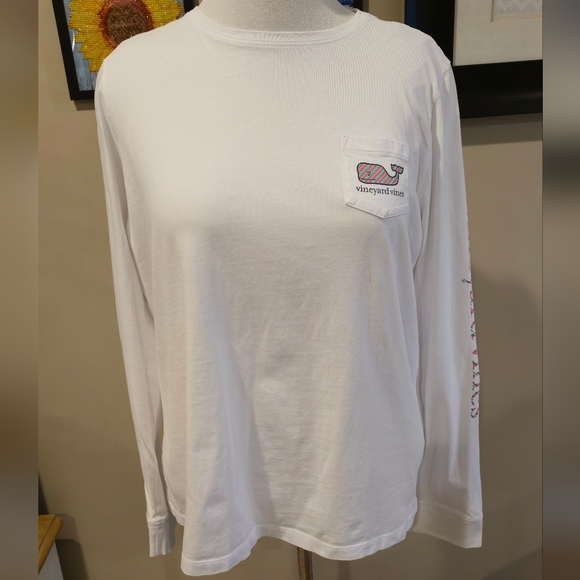 Vineyard Vines Tops - Vineyard Vines Women's White Long Sleeve Tee Shirt 100% Cotton